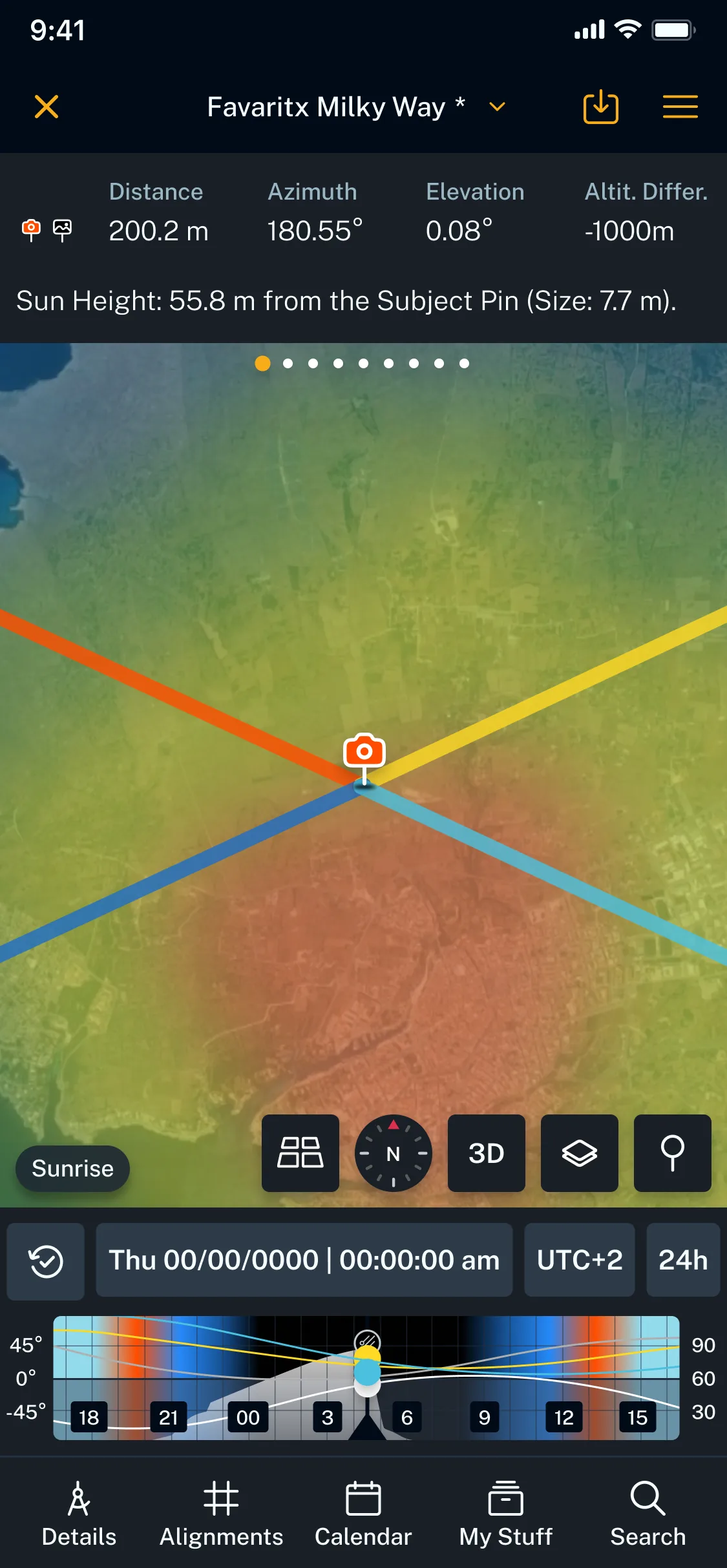 Light pollution map view
